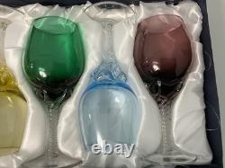 Mouth-blown wine Murano glass Italy twisted stem set of 6 glasses In? Vintage