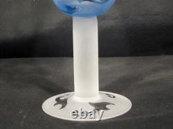 Multi-Colored Unbranded Frosted Design Goblet/Wine Glass Set of 4