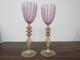 Murano Handcrafted Glass Set of 2 Italian Vintage Wine Glasses