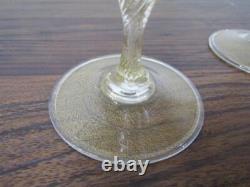 Murano Handcrafted Glass Set of 2 Italian Vintage Wine Glasses