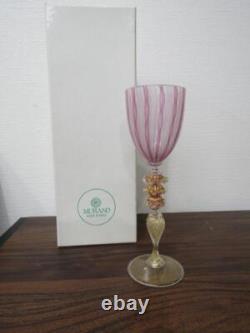 Murano Handcrafted Glass Set of 2 Italian Vintage Wine Glasses
