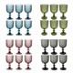 NEW Anthropologie Set of 6 Vintage Glass Colored Wine Cocktail Barware Glasses