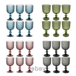 NEW Anthropologie Set of 6 Vintage Glass Colored Wine Cocktail Barware Glasses