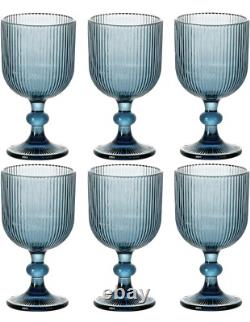 NEW Anthropologie Set of 6 Vintage Glass Colored Wine Cocktail Barware Glasses