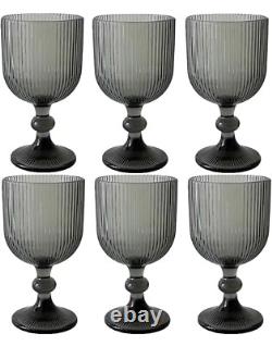 NEW Anthropologie Set of 6 Vintage Glass Colored Wine Cocktail Barware Glasses