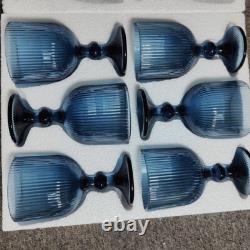 NEW Anthropologie Set of 6 Vintage Glass Colored Wine Cocktail Barware Glasses