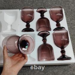 NEW Anthropologie Set of 6 Vintage Glass Colored Wine Cocktail Barware Glasses