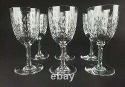 NEW Baccarat Paris Cut Crystal Claret Wine Glass Glasses 6 Vintage Signed