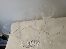 NEW! Vintage MIKASA South Hampton Gold 5 Crystal Wine Glasses Gold Trimmed -D83