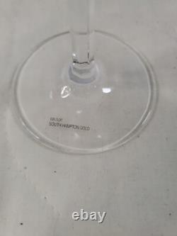NEW! Vintage MIKASA South Hampton Gold 5 Crystal Wine Glasses Gold Trimmed -D83