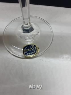 NIB Vintage BOHEMIA CRYSTAL Cut Wine Glasses 6 90ml Set of 6 Czech Republic HTF