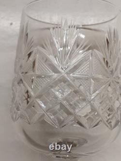 NIB Vintage BOHEMIA CRYSTAL Cut Wine Glasses 6 90ml Set of 6 Czech Republic HTF