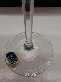 NIB Vintage BOHEMIA CRYSTAL Cut Wine Glasses 6 90ml Set of 6 Czech Republic HTF