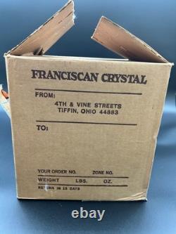 NOS VTG Franciscan Tiffin Madeira Olive Green Sherbet Champagne Glasses Set of 8