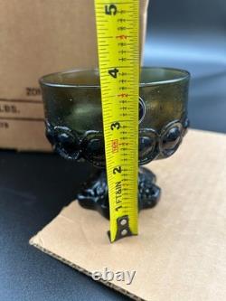 NOS VTG Franciscan Tiffin Madeira Olive Green Sherbet Champagne Glasses Set of 8