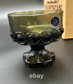 NOS VTG Franciscan Tiffin Madeira Olive Green Sherbet Champagne Glasses Set of 8