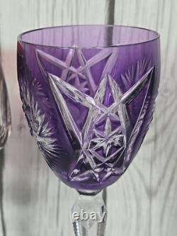 Nachtmann BLEIKRISTALL Crystal Vtg (6) Colored Wine Glasses Goblets READ D