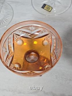 Nachtmann BLEIKRISTALL Crystal Vtg (6) Colored Wine Glasses Goblets READ D