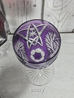 Nachtmann BLEIKRISTALL Crystal Vtg (6) Colored Wine Glasses Goblets READ D
