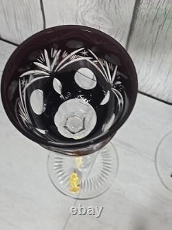 Nachtmann BLEIKRISTALL Crystal Vtg (6) Colored Wine Glasses Goblets READ D