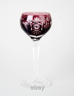 Nachtmann Traube Amethyst Purple Hock Wine Glasses Set of 2 Vintage Crystal
