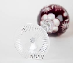 Nachtmann Traube Amethyst Purple Hock Wine Glasses Set of 2 Vintage Crystal
