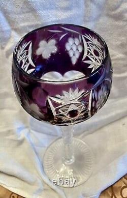 Nachtmann Traube Crystal Wine Glasses (4) German Vintage Cut Glass 8.25 Inches