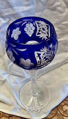 Nachtmann Traube Crystal Wine Glasses (4) German Vintage Cut Glass 8.25 Inches