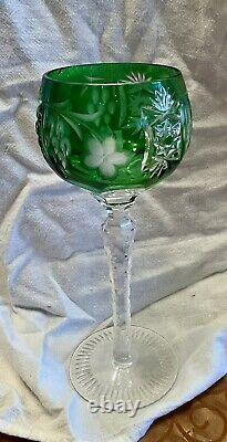 Nachtmann Traube Crystal Wine Glasses (4) German Vintage Cut Glass 8.25 Inches