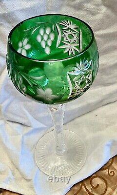 Nachtmann Traube Crystal Wine Glasses (4) German Vintage Cut Glass 8.25 Inches