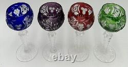 Nachtmann Traube Crystal Wine Glasses Cut to Clear German Vintage Glass Set of 4