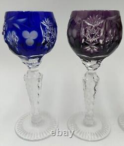 Nachtmann Traube Crystal Wine Glasses Cut to Clear German Vintage Glass Set of 4