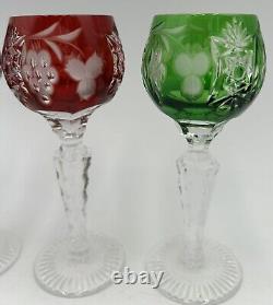 Nachtmann Traube Crystal Wine Glasses Cut to Clear German Vintage Glass Set of 4