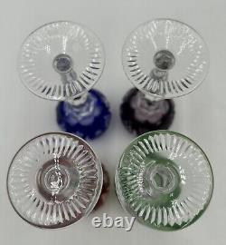 Nachtmann Traube Crystal Wine Glasses Cut to Clear German Vintage Glass Set of 4