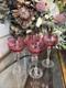 Nachtmann Traube Vintage Cranberry Pink Wine Glass Stem 8 Qty 4