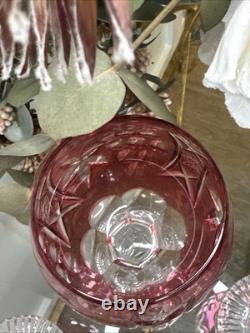 Nachtmann Traube Vintage Cranberry Pink Wine Glass Stem 8 Qty 4