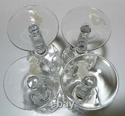 NewVINTAGE Waterford Crystal KILDARE (1973-) Set 4 Claret Wine 6 1/2 IRELAND