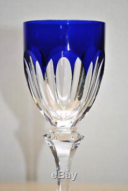 New- Rare Cobalt Blue Vintage Chambord By Saint Louis Crystal Wine Glass 9