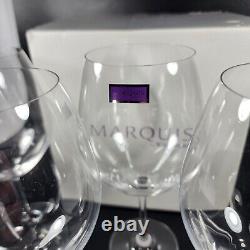 New! Set (4) Vintage Waterford Marquis Crystal 8.5 Balloon Red Wine Glasses