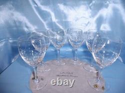 New Vtg Cristalleries De Lorraine Crystal Wine Glasses France Flutes Set of 6