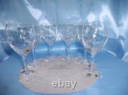 New Vtg Cristalleries De Lorraine Crystal Wine Glasses France Flutes Set of 6
