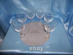 New Vtg Cristalleries De Lorraine Crystal Wine Glasses France Flutes Set of 6