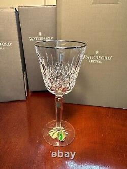 New in Box 10 Vintage WATERFORD CRYSTAL Lismore Platinum Wine Glasses IRELAND