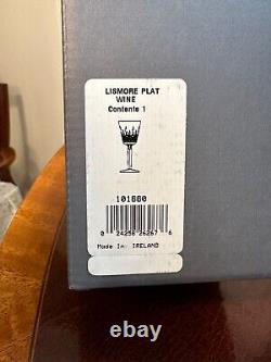 New in Box 10 Vintage WATERFORD CRYSTAL Lismore Platinum Wine Glasses IRELAND