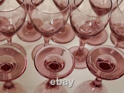 New in Box Vintage Libbey Plum Wine Water Glass Goblets Set of 12