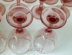 New in Box Vintage Libbey Plum Wine Water Glass Goblets Set of 12