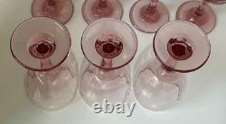 New in Box Vintage Libbey Plum Wine Water Glass Goblets Set of 12