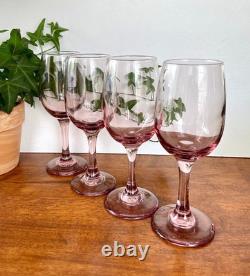 New in Box Vintage Libbey Plum Wine Water Glass Goblets Set of 12