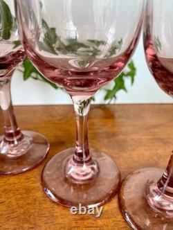 New in Box Vintage Libbey Plum Wine Water Glass Goblets Set of 12