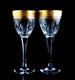 Noritake Monde D'Or Wine Glasses Set of 2 Elegant Vintage Crystal Gold Rim